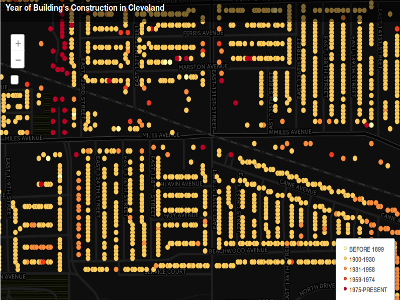 Ages of Cleveland Buildings Cleveland Building Ages Map